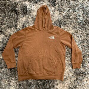 North Face Hoodie Mens XL Brown Pullover Sweatshirt Logo Kangaroo Pocket Outdoor